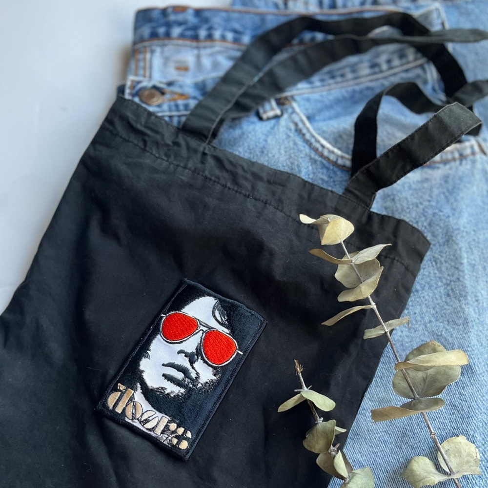 The Doors Jim‎ Morrison Classic Rock Boho Chic Black Patch Hand/ Shoulder Bag